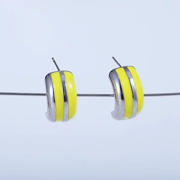 C-shaped Brass Stud Earrings