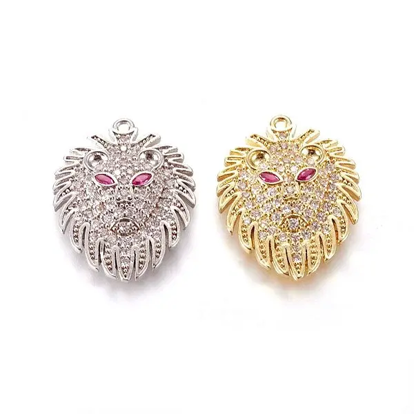Brass Micro Pave Cubic Zirconia Pendants