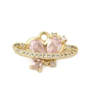 Brass Micro Pave Cubic Zirconia Pendants