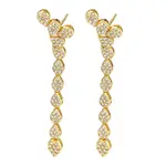 Rack Plating Brass Cubic Zirconia Teardrop Dangle Stud Earrings