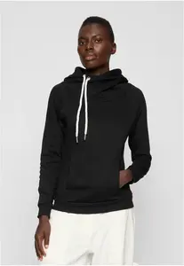 Dámská raglánová mikina s kapucí v černé barvě