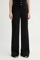 Kalhoty Morgan PVTEO.F dámské, černá barva, široké, high waist, PVTEO.F