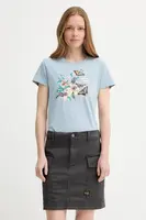 Bavlněné tričko Levi's THE PERFECT TEE dámské, modrá barva, 17369