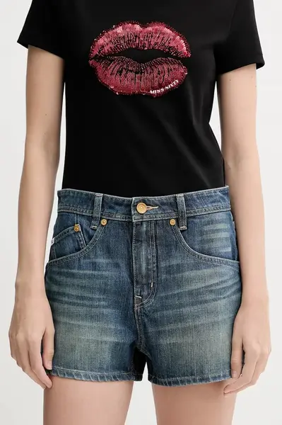 Džínové šortky Miss Sixty dámské, modrá barva, high waist, 6S2JJ3320T