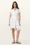 Bavlněné šaty AllSaints ZOLA bílá barva, mini, W129DC
