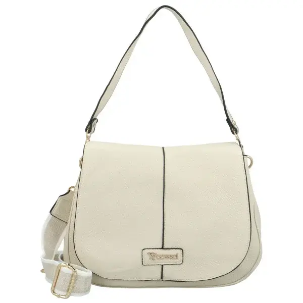 Trendy dámská koženková kabelka na rameno Coveri Grayson new, krémová