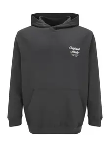 Jack & Jones Plus Mikina 'JORNORREBRO'  čadičová / biela