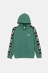 Dětská mikina Fila IDSTEDT zelená barva, s kapucí, vzorovaná, FAT0675