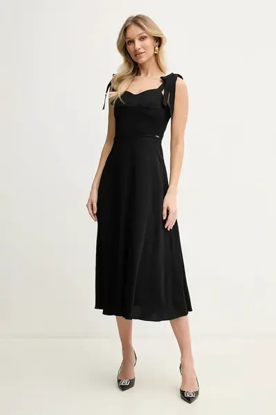 Šaty Armani Exchange černá barva, midi, XW000441 AF12742