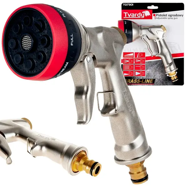 TVARDY 8funkční nastavitelná stříkací pistole řady BRASS-LINE