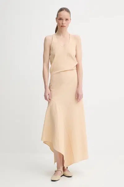 Šaty AERON GALE béžová barva, maxi, DR580571
