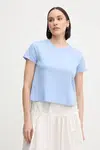 Bavlněné tričko Sisley dámské, modrá barva, 3I1XL107A