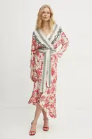 Šaty Simona Corsellini béžová barva, midi, P25CPAB004