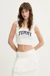 Bavlněný top Tommy Jeans bílá barva, DW0DW20240