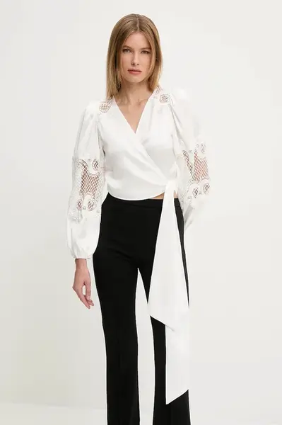 Halenka Answear.LAB dámská, bílá barva, s aplikací