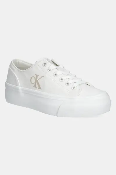 Tenisky Calvin Klein Jeans VULC FLATFORM LOW CV MG dámské, bílá barva, YW0YW01763