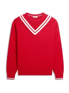 TOMMY HILFIGER Sveter  červená / biela