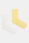 Ponožky Calvin Klein 2-pack dámské, žlutá barva, 701231377