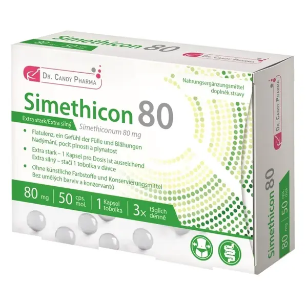 DR.CANDY PHARMA Simethicon 80 mg 50 měkkých kapslí