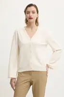 Kardigan Bruuns Bazaar dámský, béžová barva, lehký, BBW4578