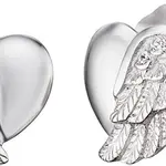 Engelsrufer Stříbrné náušnice Srdce s andělským křídlem a zirkony ERE-LILHW-ST