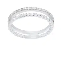Brilio Silver Půvabný stříbrný prsten se zirkony GR044W 48 mm