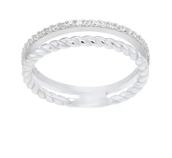 Brilio Silver Půvabný stříbrný prsten se zirkony GR044W 48 mm