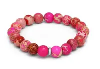 Agato Korálkový náramek z růžového regalitu MINK167/17