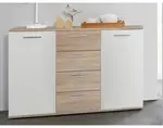 Komoda so 4 zásuvkami Jacky, dub sonoma/biela%