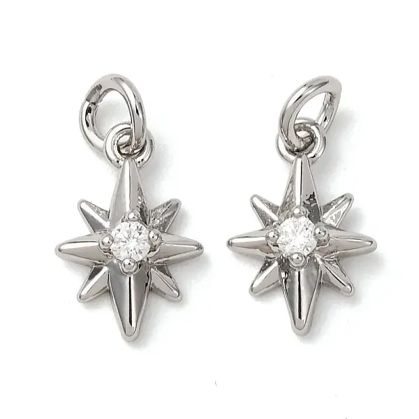 Brass Micro Pave Cubic Zirconia Pendants