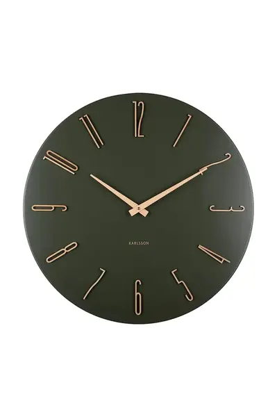 Nástěnné hodiny Karlsson Esmerado 40 cm zelená barva