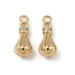 Brass Micro Pave Clear Cubic Zirconia Grooved Charms