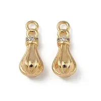 Brass Micro Pave Clear Cubic Zirconia Grooved Charms