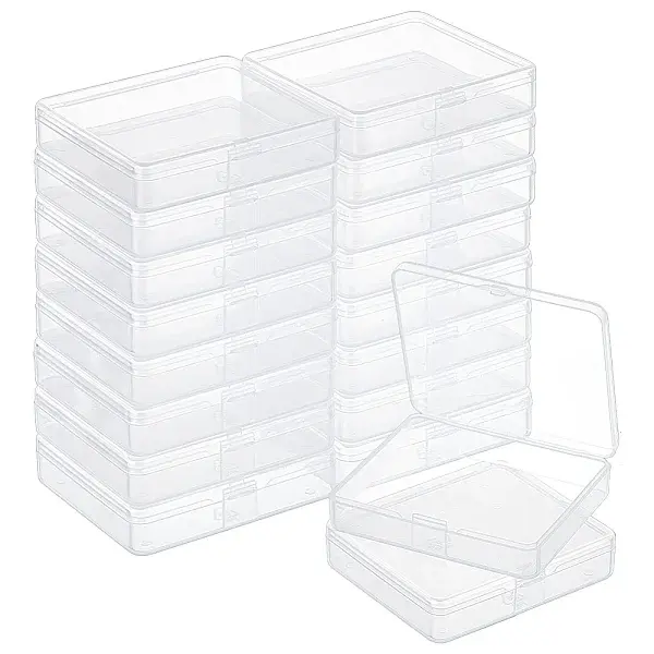 Plastic Bead Containers with Hinged Lid
