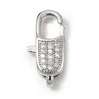 Brass Clear Cubic Zirconia Lobster Claw Clasps