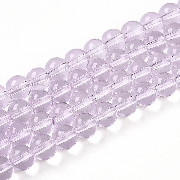 Baking Paint Transparent Glass Beads Strands