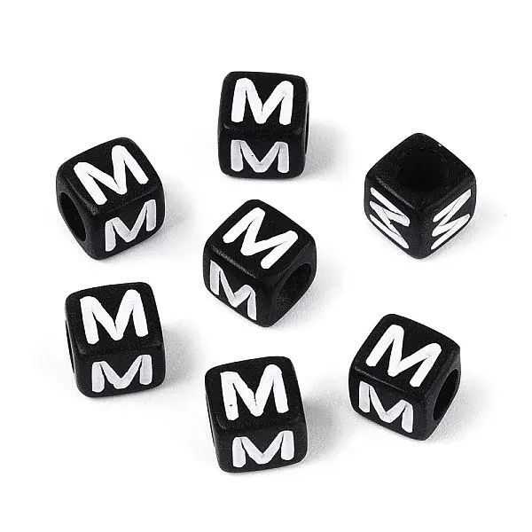 Initial Acrylic Horizontal Hole Beads