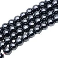 Round Non-magnetic Synthetic Hematite Beads Strands