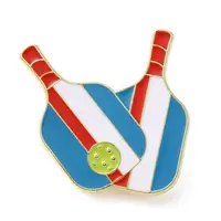 Sports Theme Pickleball Paddle Charms Enamel Pins