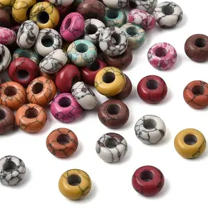 Synthetic Gemstone European Beads