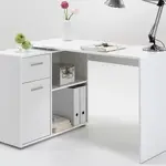 Psací stůl s regálem Albrecht, bílý