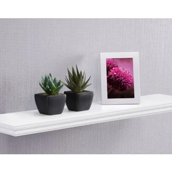 Nástěnná police Landwood, šířka 90 cm, bílá