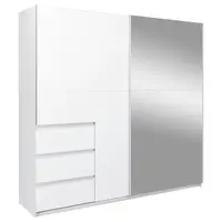 MID.YOU ŠATNÍ SKŘÍŇ S POSUVNÝMI DVEŘM, bílá, 215/205/61,5 cm