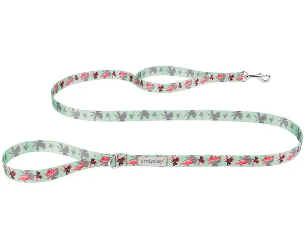 Amiplay Vodítko Be Happy Flamingo 150 cm | Vodítka pre psov - S