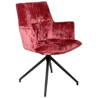 Novel ŽIDLE S PODRUČKAMI, železo, samet, černá, bobulová