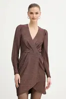 Šaty Morgan hnědá barva, mini, přiléhavé, RNINO