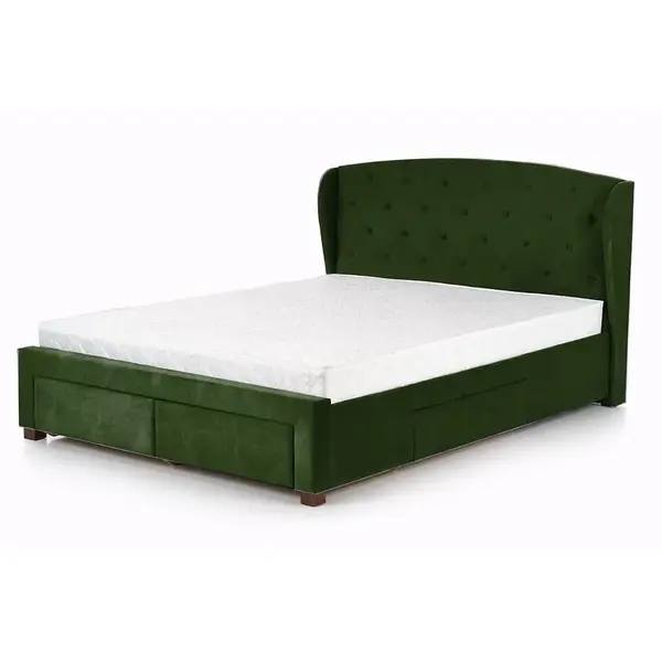 Posteľ Sabrina 160 zelená/orech