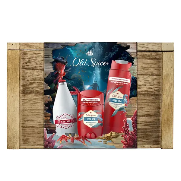 OLD SPICE Deep Sea Xmas Dárková sada v truhle 3 kusy