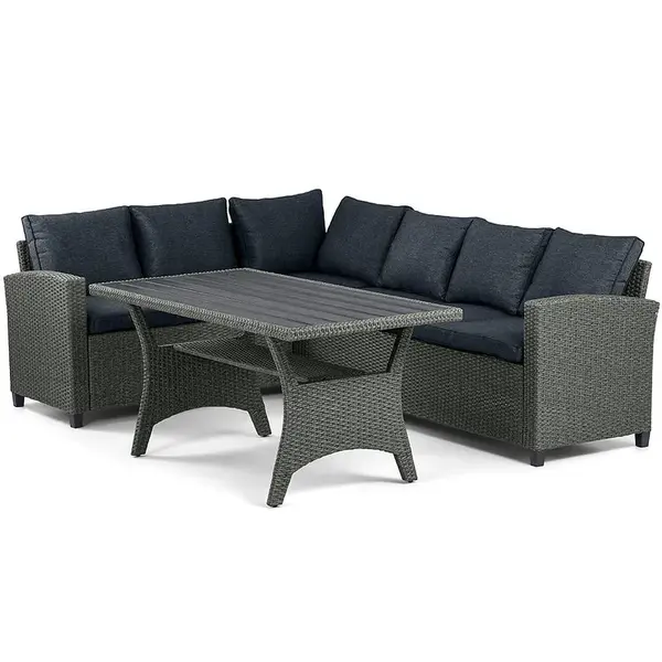 Zahradní rohová souprava Stanso šedá