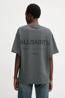 Bavlněné tričko AllSaints dámské, šedá barva, W202JC